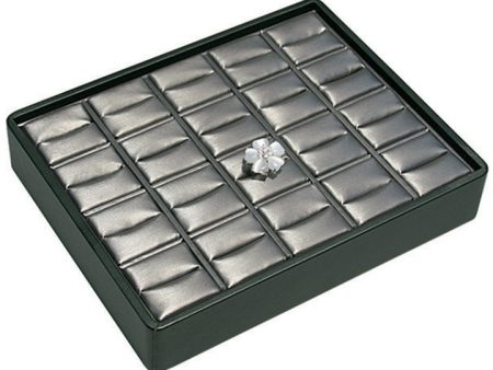 M&M RT920-87R Stackable 20 Ring Tray Black & Steel Grey Supply