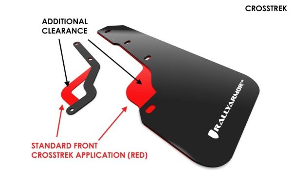 Rally Armor UR Mudflaps Black Urethane Red Logo 2018-2023 Crosstrek Hot on Sale