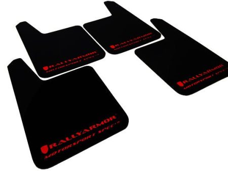 Rally Armor Universal MSpec Mudflaps Black Urethane Red Logo For Discount