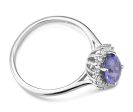 Sterling Silver Simulated Tanzanite and Zirconia Ring Online now