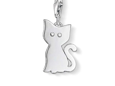 Sterling Silver Thomas Sabo Charm Club Kitty Zirconia For Sale