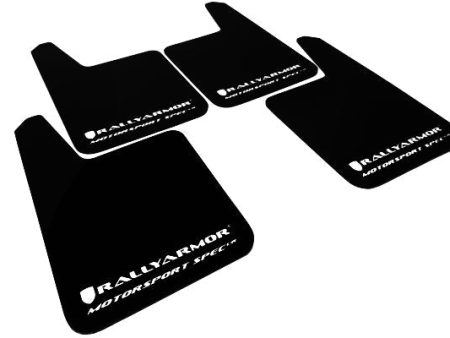 Rally Armor Universal MSpec Mudflaps Black Urethane White Logo Sale