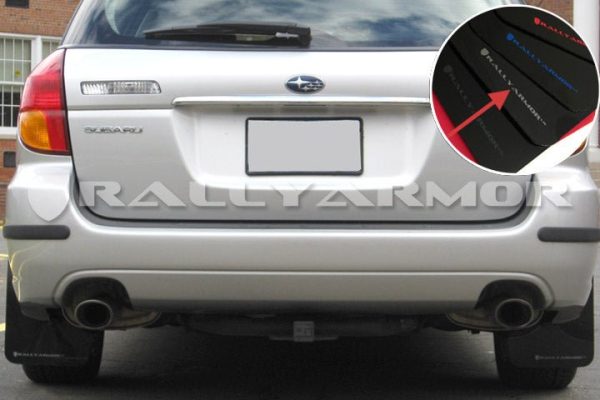 Rally Armor UR Mudflaps Black Urethane Silver Logo 2005-2009 Legacy   2005-2009 Outback   2005-2009 LGT Hot on Sale