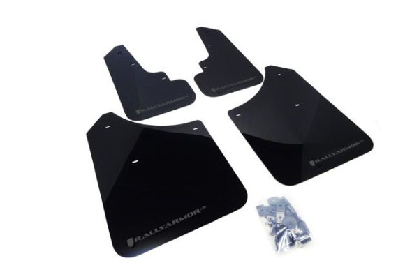 Rally Armor UR Mudflaps Black Urethane Grey Logo 2003-2008 Forester   2004-2008 FXT Sale