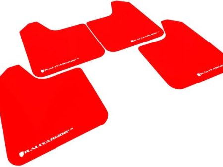 Rally Armor Universal UR Mudflaps Red Urethane White Logo Online