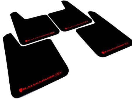 Rally Armor Universal UR Plus Mudflaps Black Urethane Red Logo Fashion