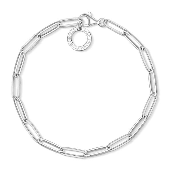 Sterling Silver Thomas Sabo Charm Club Silver Long Link Bracelet 18.5cm Online Sale