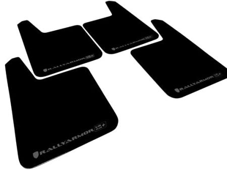 Rally Armor Universal UR Plus Mudflaps Black Urethane Grey Logo Online now