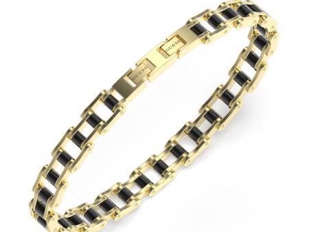 Guess Men s Jewellery Gold Plated Stainless Steel 7mm Bicycle Chain Bracelet Online