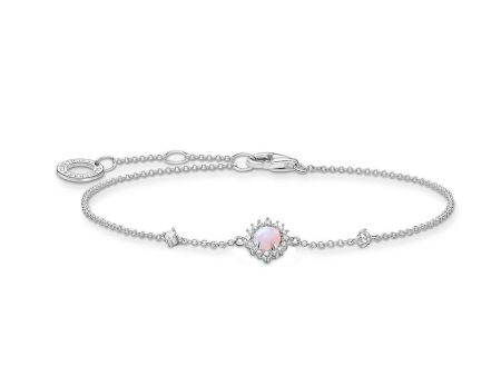 Thomas Sabo Sterling Silver Opal Colour Rose 16-19cm Cuff Bracelet Online Sale