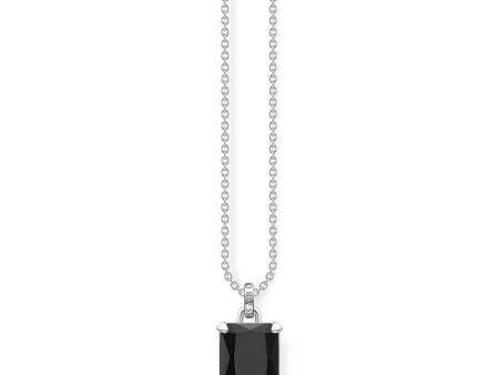 Thomas Sabo Sterling Silver Magic Stones Black Onyx Pendant On 40-45cm Chain Fashion