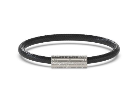 Guess Men s Jewellery Stainless Steel 6mm Script Black Leather Bracelet Fashion