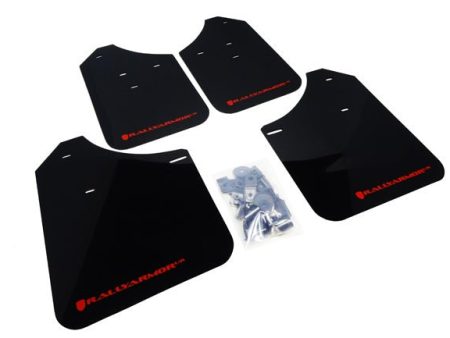 Rally Armor UR Mudflaps Black Urethane Red Logo 2002-2007 Impreza   2002-2007 WRX   2004-2007 STI on Sale