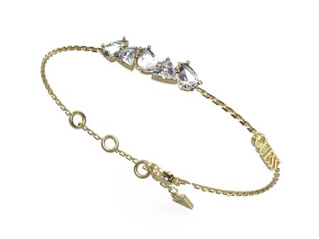 Guess Gold Plated Stainless Steel Multi Crystal Bracelet Fashion