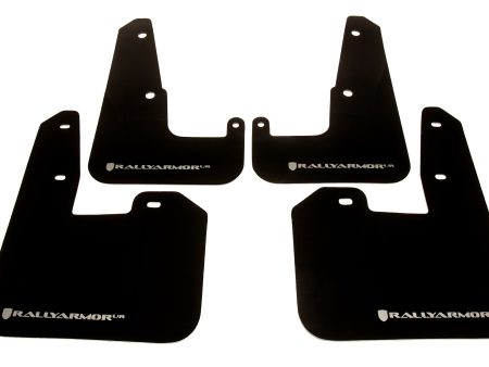 Rally Armor UR Mudflaps Black Urethane Silver Logo 2011-2014 WRX Hatchback   2008-2014 STI Hatchback Cheap