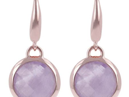 Bronzallure Rose Gold Plated Faceted Amethyst Hook Earrings Online Sale