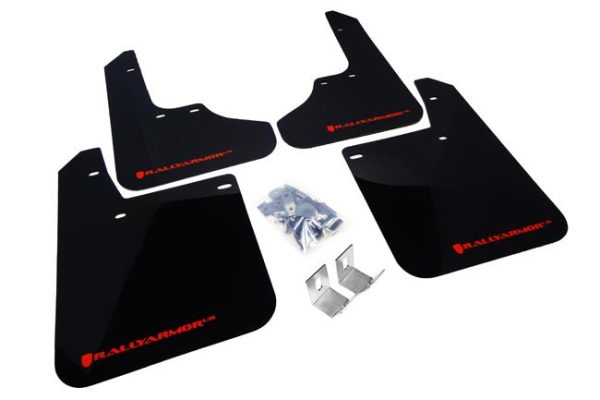 Rally Armor UR Mudflaps Black Urethane Red Logo 2008-2011 Impreza   2008-2010 WRX For Cheap