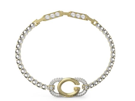 Guess Gold-Plated Stainless-Steel G Logo And Crystal Tennis Bracelet Supply