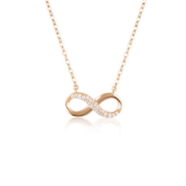 Georgini Rose Gold Plated Sterling Silver Zirconia Forever Infinity Pendant Online Hot Sale