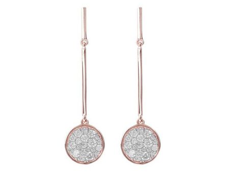 Bronzallure Rose Gold Plated Cubic Zirconia 5.2cm Drop Earrings Supply