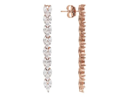 Bronzallure Altissima Rose Gold Plated White Cubic Zirconia Tennis Drop Earrings Online