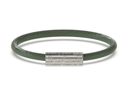 Guess Men s Jewellery Stainless Steel 6mm Script Green Leather Bracelet Online