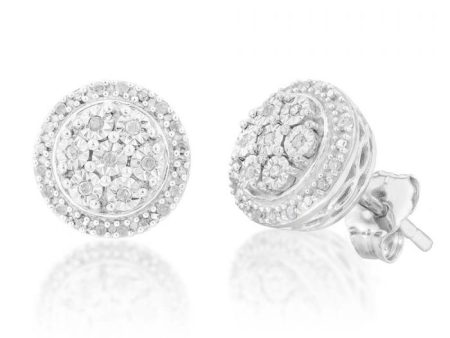 Silver 0.10 Carat Diamond Studs Online Hot Sale