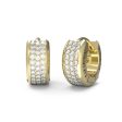 Guess Gold Plated Stainless Steel 12mm Pave Mini Huggies Earrings Sale