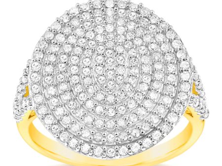 9ct Yellow Gold Fancy Ring in 1.25 Carat Natural Diamonds Supply