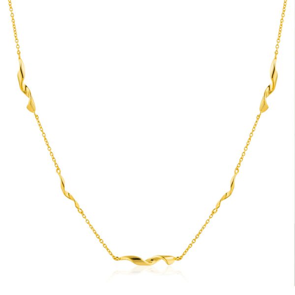 Ania Haie Gold Plated Sterling Silver Twister Helix 38cm Necklace Supply