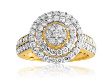 9ct Yellow Gold 1 Carat Diamond Dress Ring Sale