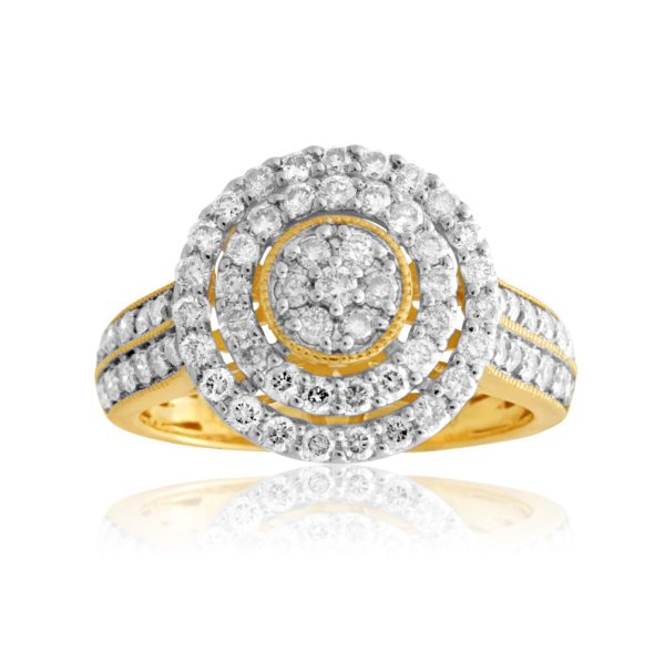 9ct Yellow Gold 1 Carat Diamond Dress Ring Sale