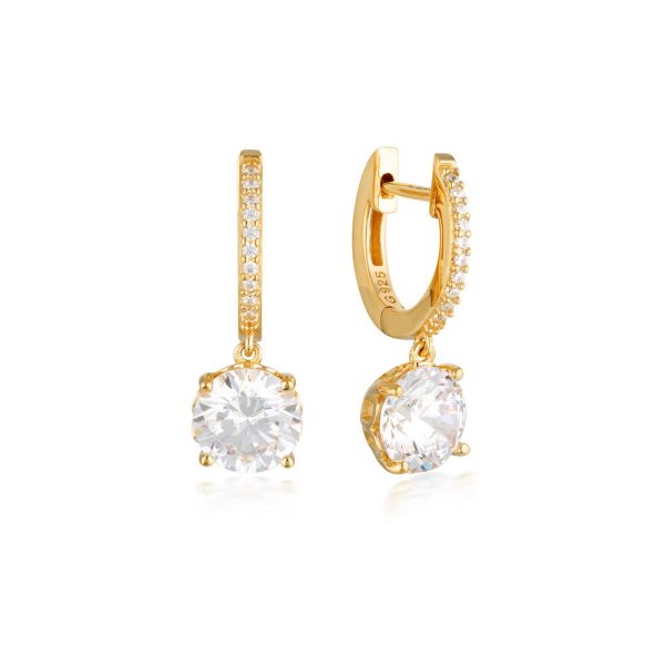 Georgini Luxe Gold Plated Sterling Silver Zirconia Regale Earrings Discount