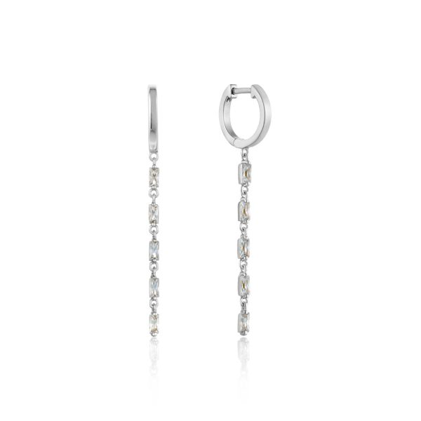 Ania Haie Sterling Silver Glow Getter Drop Huggie Hoops Earrings Discount