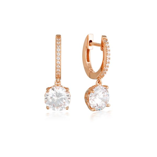 Georgini Luxe Rose Gold Plated Sterling Silver Zirconia Regale Earrings Online now