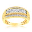 9ct Yellow Gold 1 2 Carat Diamond Mens Ring Cheap