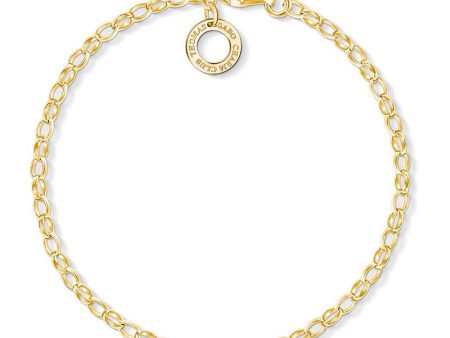 Gold Plated Sterling Silver Thomas Sabo Charm Club Yellow Belcher 17cm For Sale