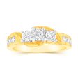 10ct Yellow Gold 0.45 Carat Diamond Trilogy Ring with 3 Round Brilliant Cut Diamonds Hot on Sale