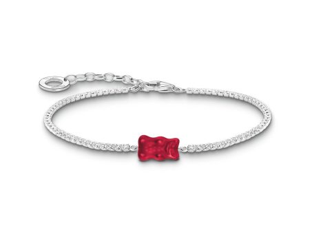 Thomas Sabo Sterling Silver Haribo Red Bear Cubic Zirconia Tennis 16-19cm Bracelet Online now