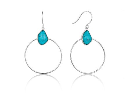 Ania Haie Sterling Silver Turquoise Hoop Earrings For Cheap