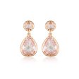 Georgini Luxe Rose Gold Plated Sterling Silver Pink Zirconia Nobile Earrings Hot on Sale