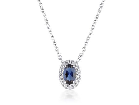 Georgini Aurora Sterling Silver Glow Sapphire Pendant On Chain Discount