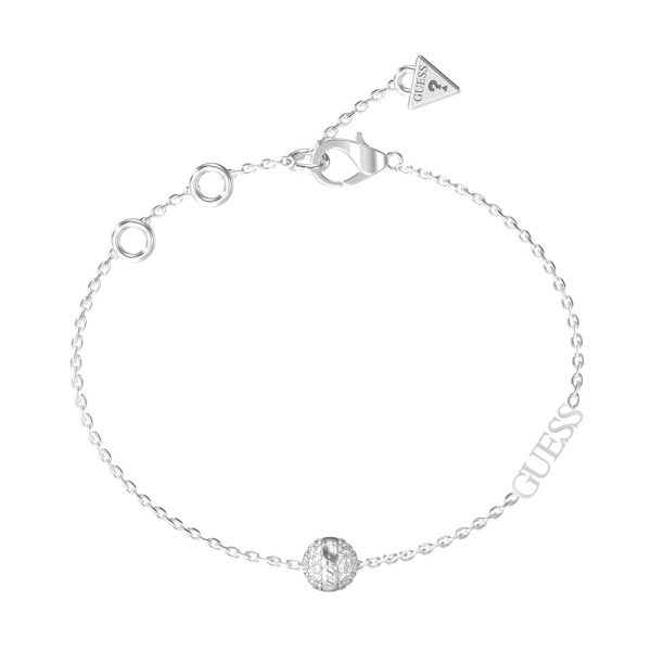 Guess Stainless Steel 7mm Crystal Bead Bracelet For Discount