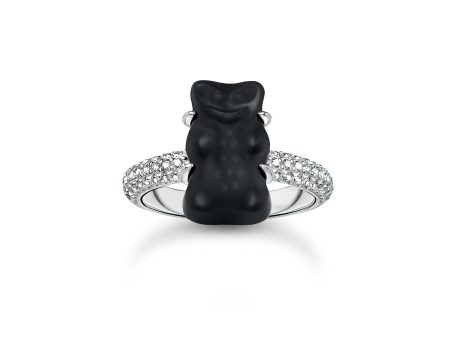 Thomas Sabo Sterling Silver Haribo Cubic Zirconia Black Bear Ring Discount