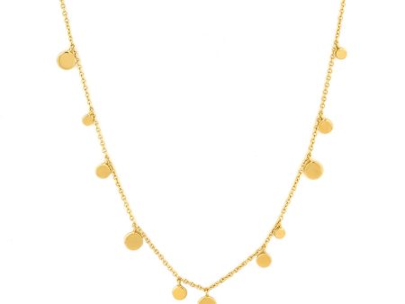 Ania Haie Gold Plated Sterling Silver Geometry Class Mixed Disk Necklace Online Hot Sale