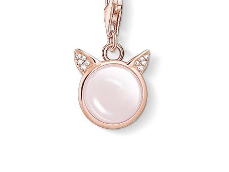 Rose Plated Sterling Silver Thomas Sabo Charm Club Rose Quartz Cat Ears Supply