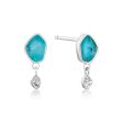 Ania Haie Sterling Silver mineral Turquoise Drop Stud Earrings Supply