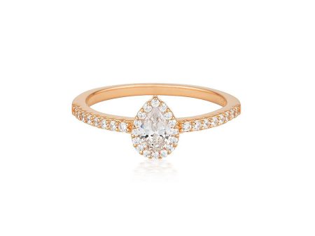 Georgini Rose Gold Plated Sterling Silver Zirconia Monaco Ring Cheap