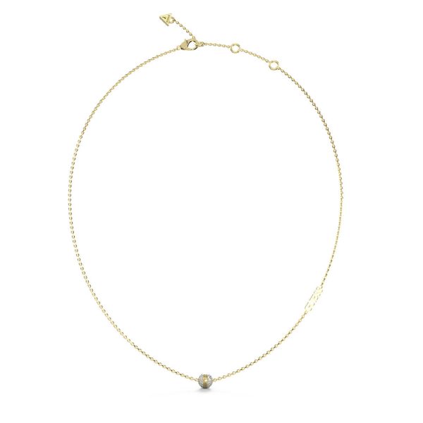 Guess Gold Plated Stainless Steel 7mm Crystal Bead Pendant On Chain Online