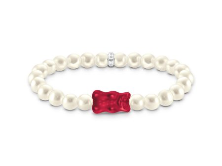 Thomas Sabo Sterling Silver Haribo Pearl Red Bear 17cm Bracelet For Discount